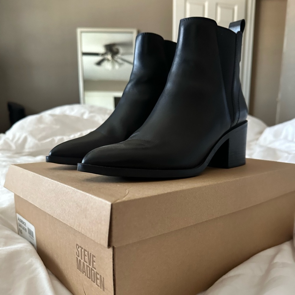 Black ankle booties.